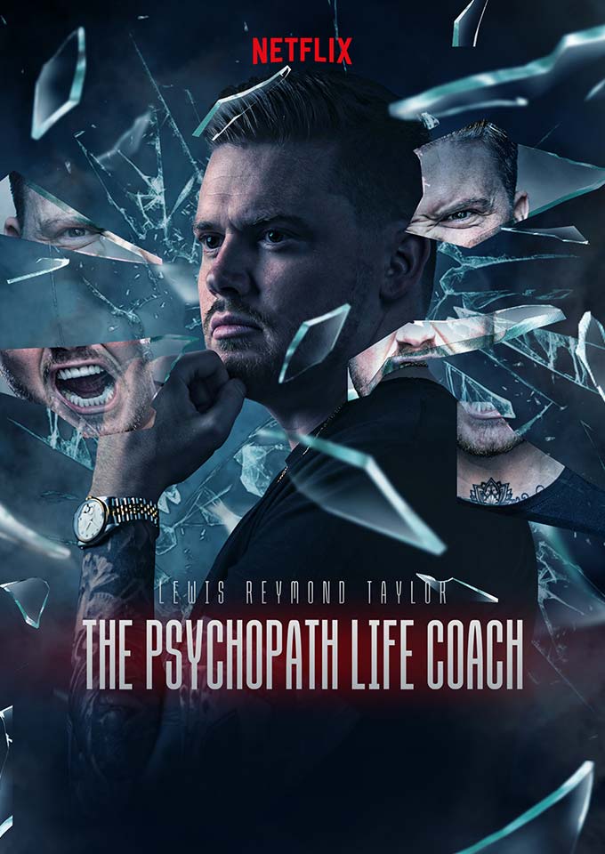 A film poster showing Lewis Raymond Taylor in a broken mirror for the journey and life story of criminal turned life coach by Camelot Films